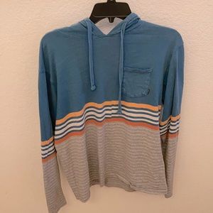 Blue and grey striped Billabong hoodie